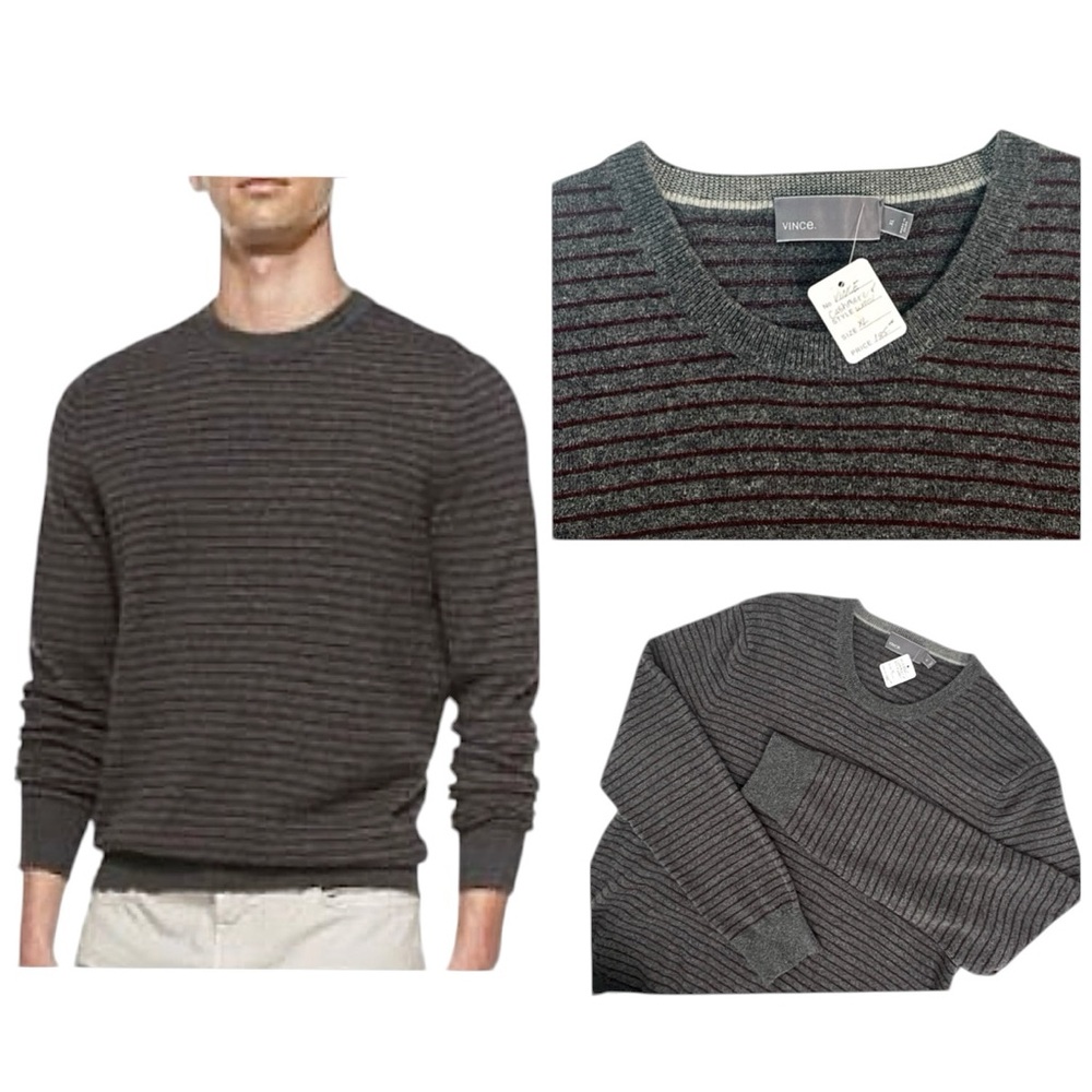 Vince Men's Gray Wool Cashmere Crewneck Sweater XL Soft Comfortable Xlnt Cond!